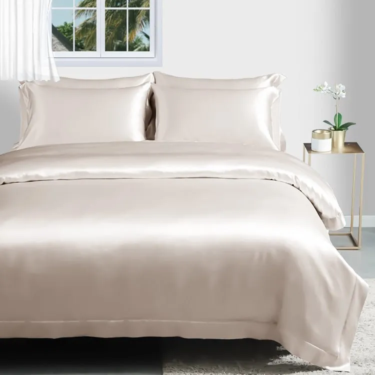 19 Momme 4PCS Duvet Cover Set( Flat Sheet) Silk Bedding Sets
