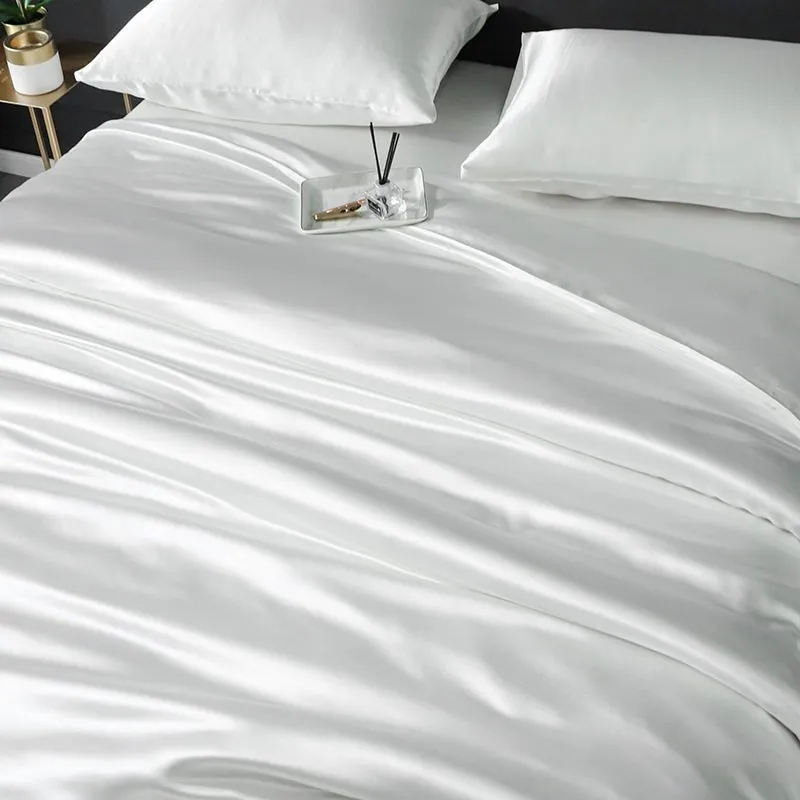 19 Momme 4PCS Duvet Cover Set( Flat Sheet) Silk Bedding Sets