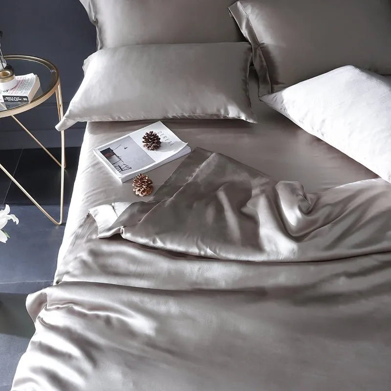 19 Momme 4PCS Duvet Cover Set( Flat Sheet) Silk Bedding Sets