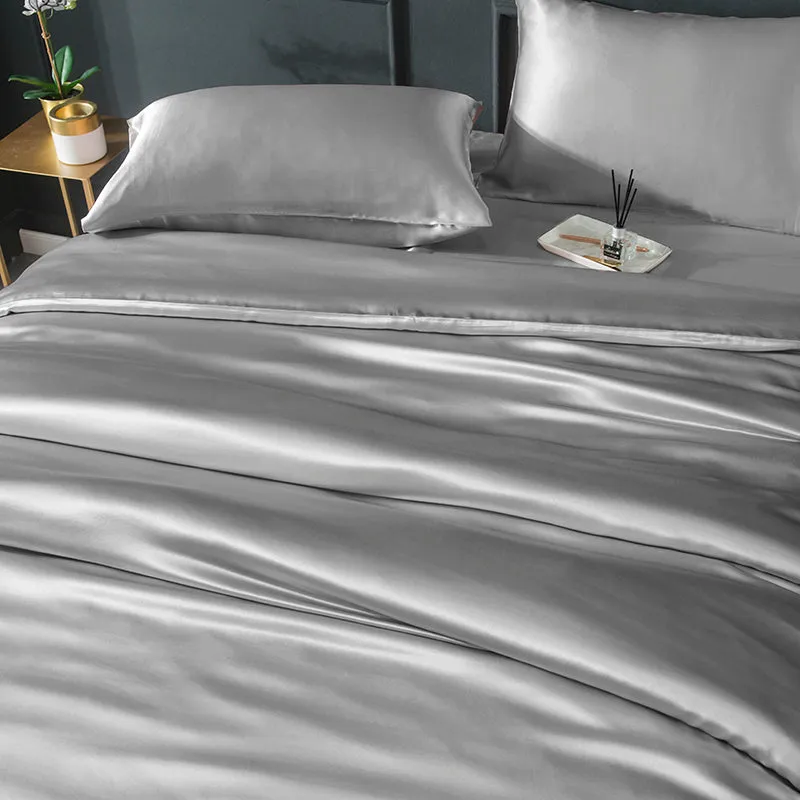 19 Momme 4PCS Duvet Cover Set( Flat Sheet) Silk Bedding Sets