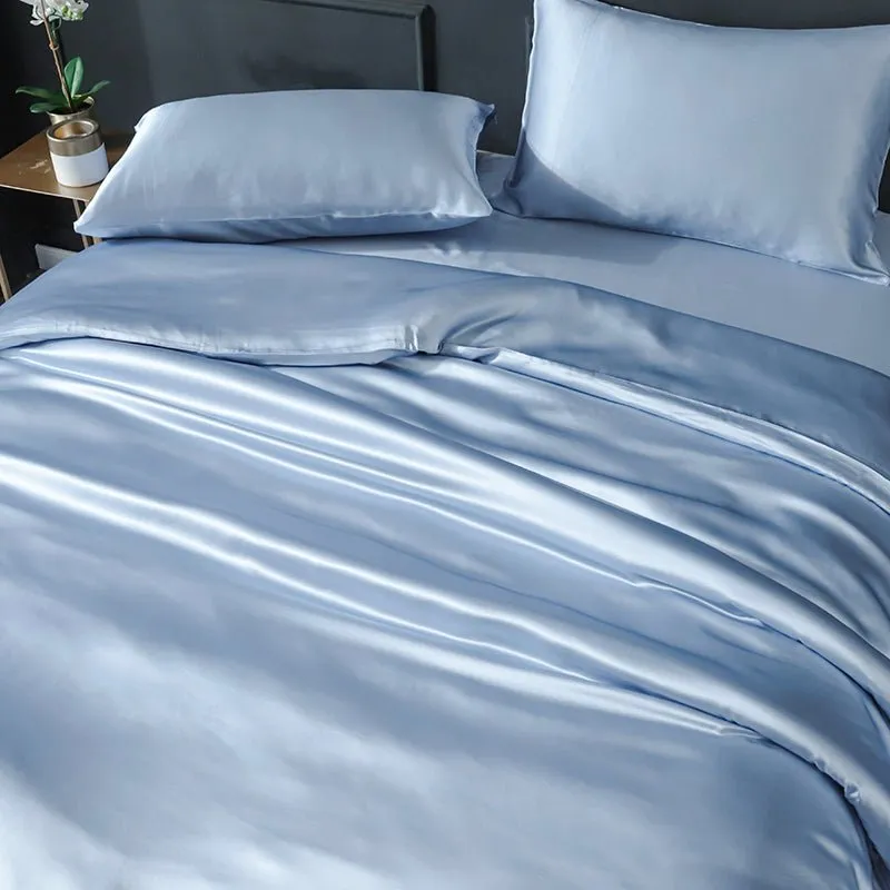 19 Momme 4PCS Duvet Cover Set( Flat Sheet) Silk Bedding Sets