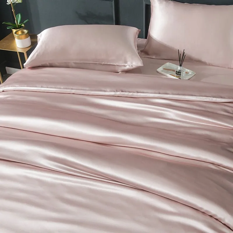 19 Momme 4PCS Duvet Cover Set( Flat Sheet) Silk Bedding Sets