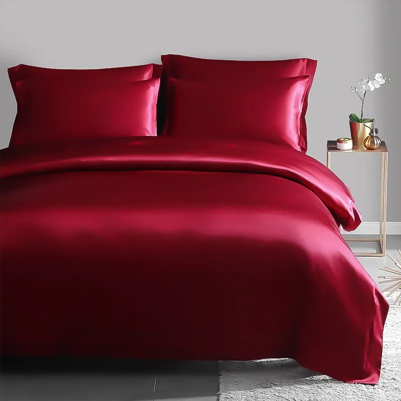 19 Momme 4PCS Duvet Cover Set( Flat Sheet) Silk Bedding Sets