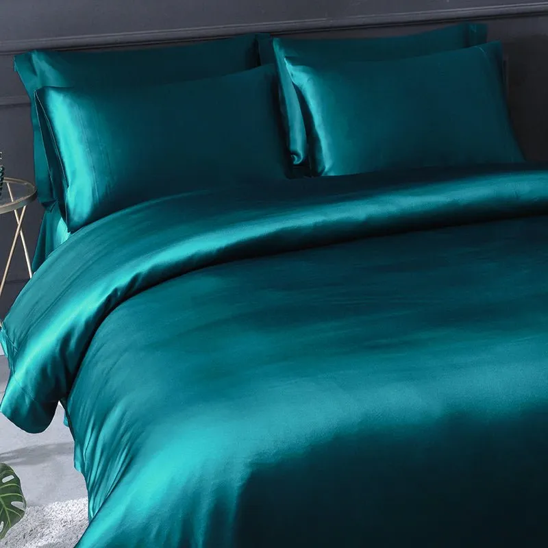 19 Momme 4PCS Duvet Cover Set( Flat Sheet) Silk Bedding Sets