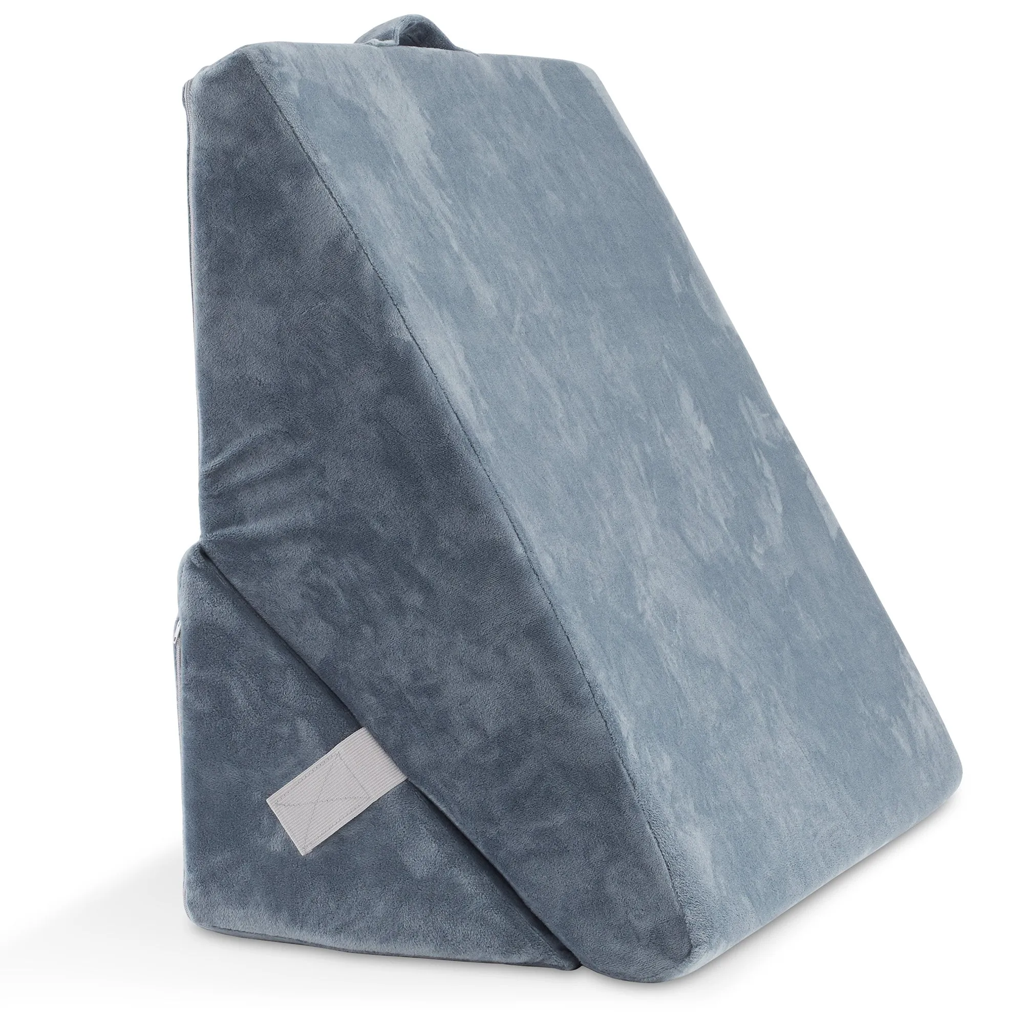 Bed Wedge Pillow for Sleeping - Memory Foam Back Support Pillow, Gray