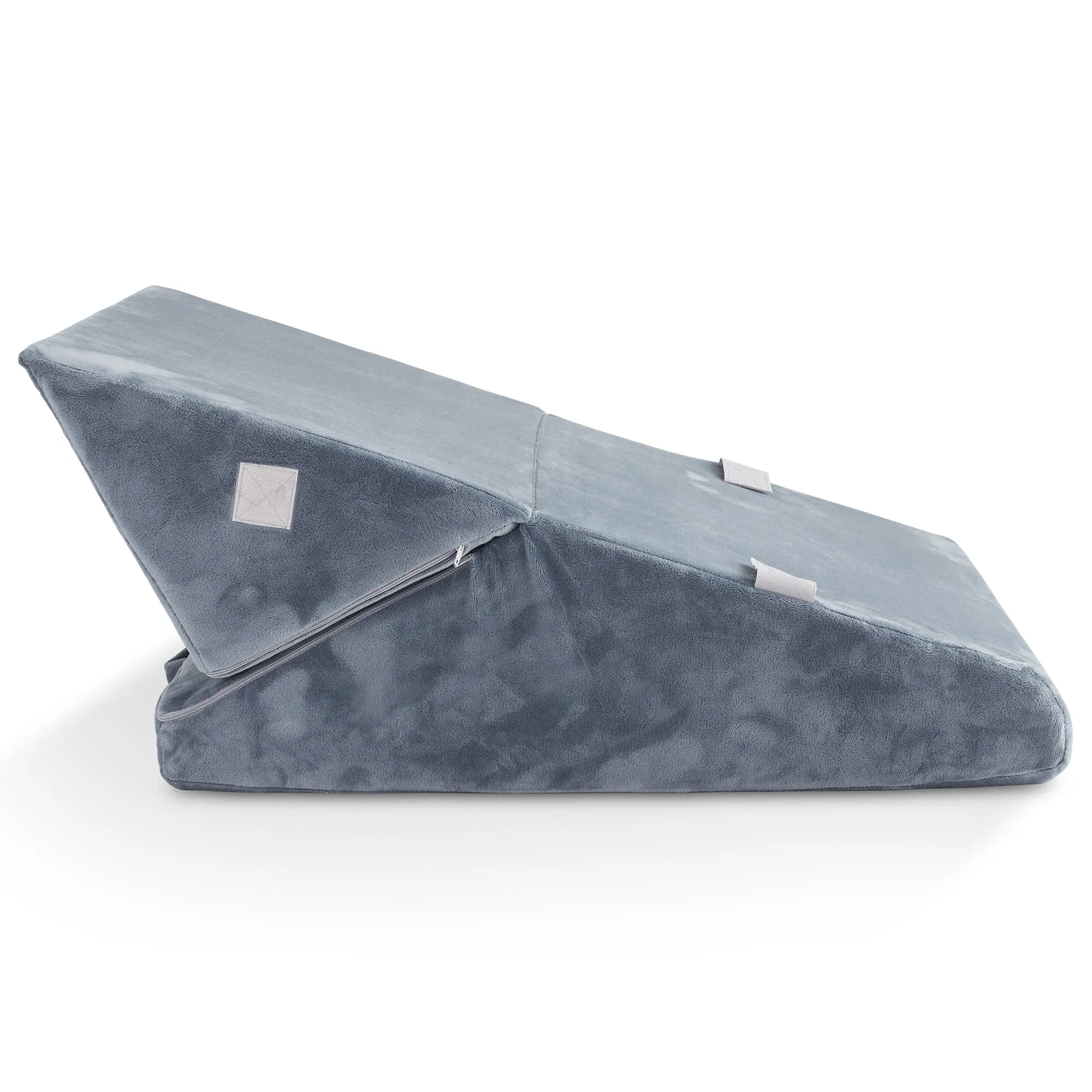 Bed Wedge Pillow for Sleeping - Memory Foam Back Support Pillow, Gray