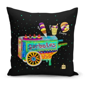 Bibsisita Pillow Case Square 20x20 - Sorbetes - Black