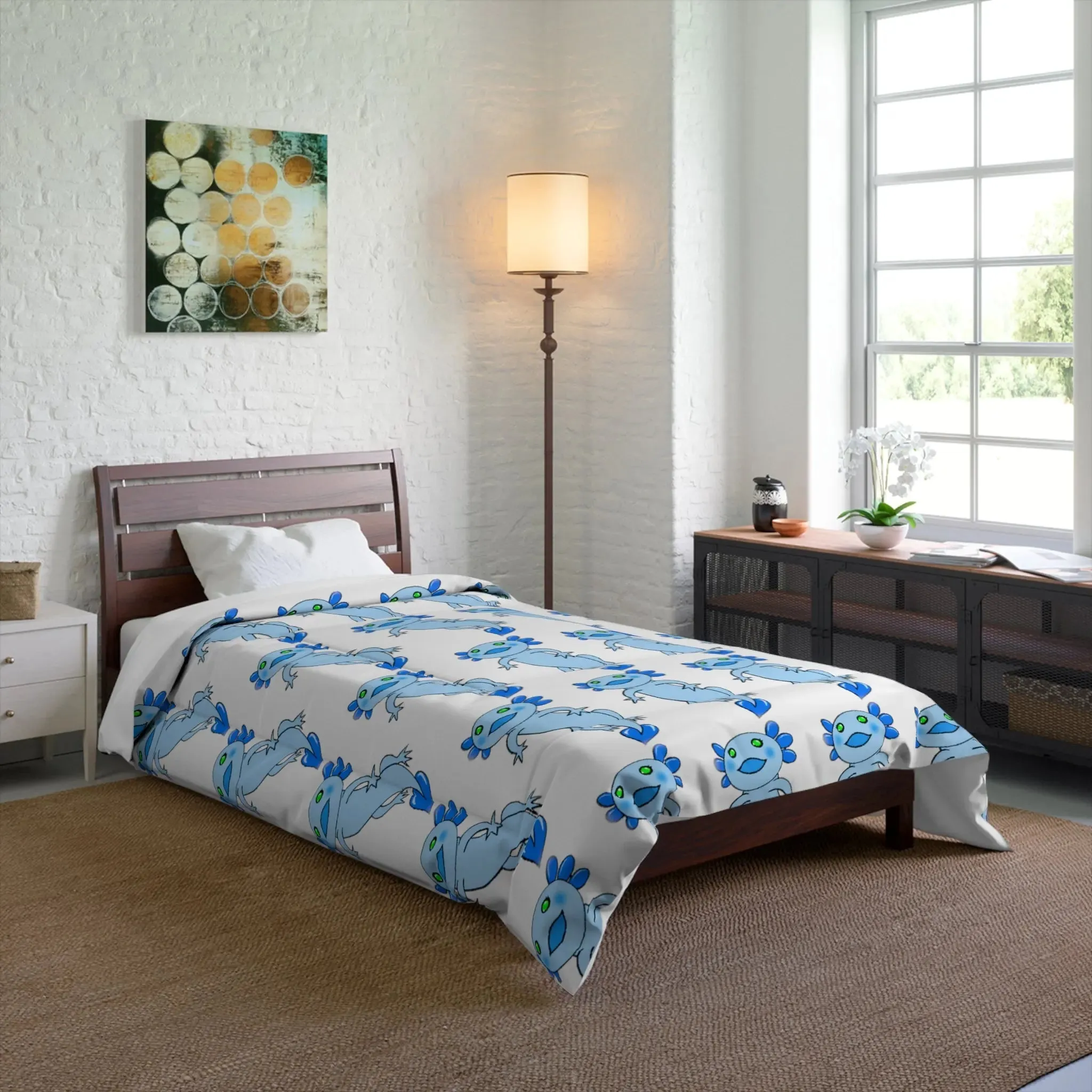 Blue Axolotl Comforter