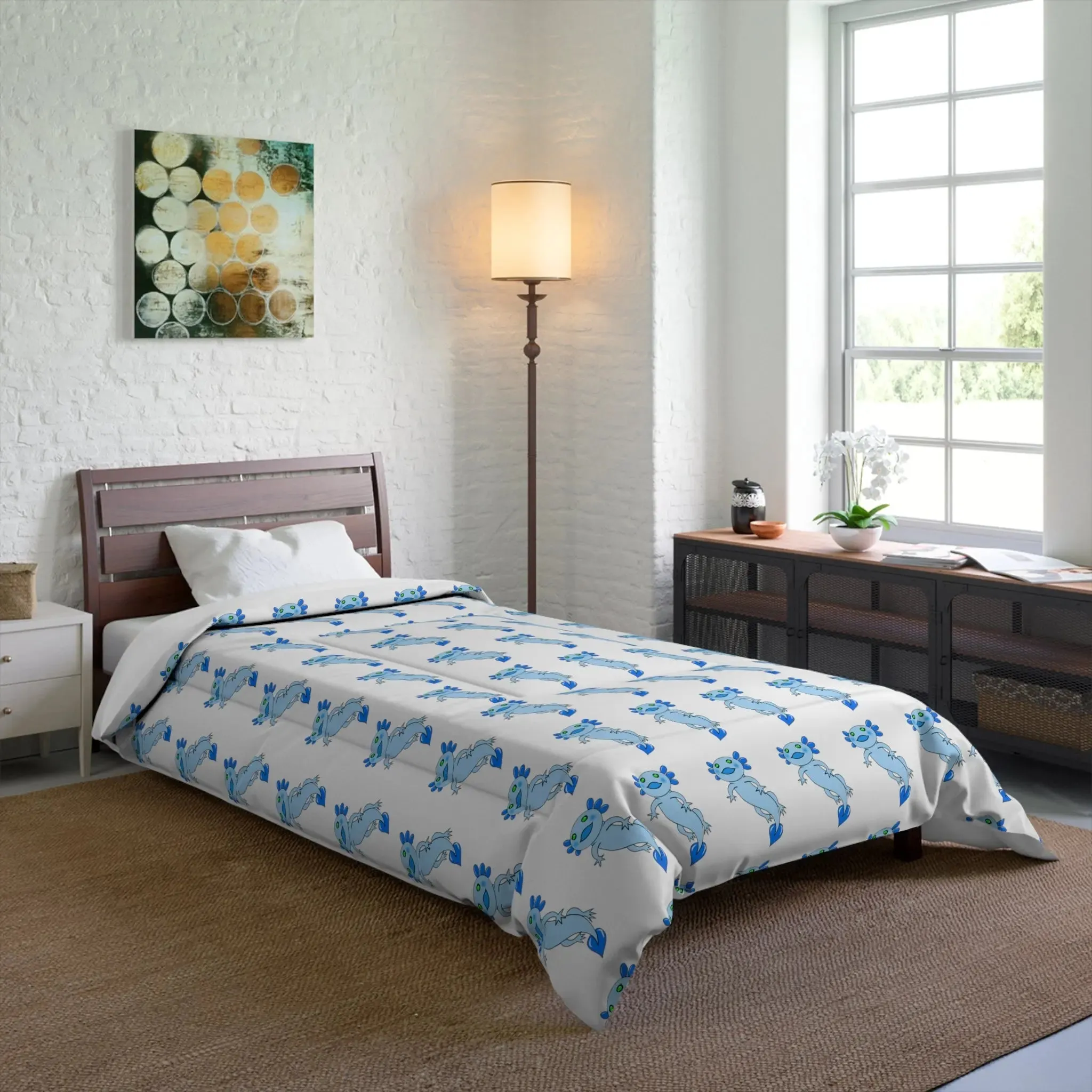 Blue Axolotl Comforter