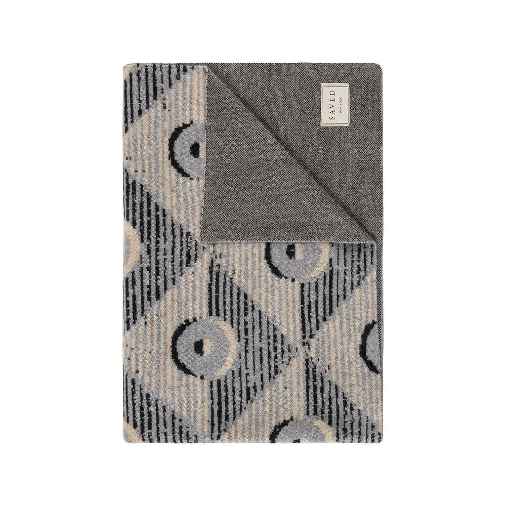 Blue Domino Cashmere Blankets by Saved NY