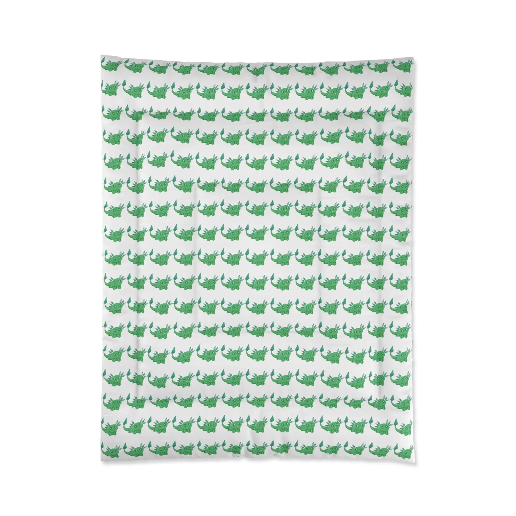 Emerald Green Axolotl Comforter | May Birthstone Design | Lightweight & Cozy