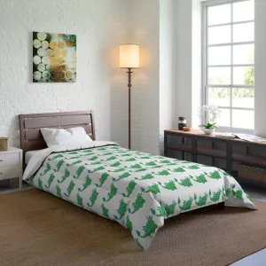Emerald Green Axolotl Comforter | May Birthstone Design | Lightweight & Cozy