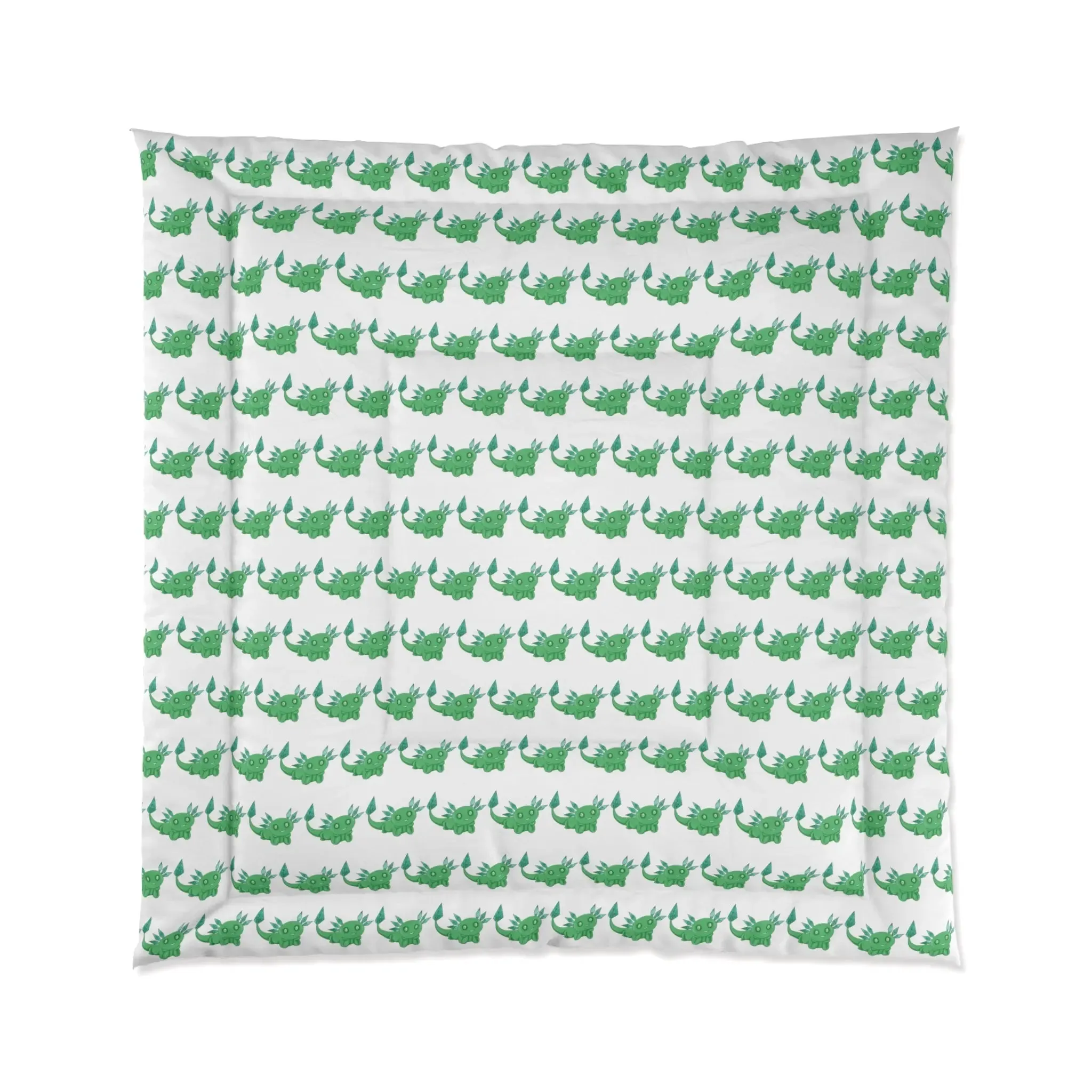 Emerald Green Axolotl Comforter | May Birthstone Design | Lightweight & Cozy