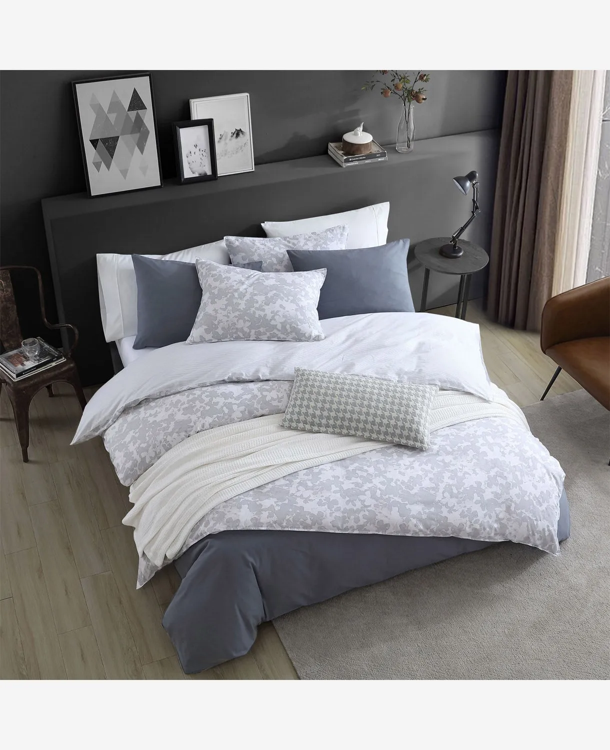 Merrion Grey Comforter   Sham Set