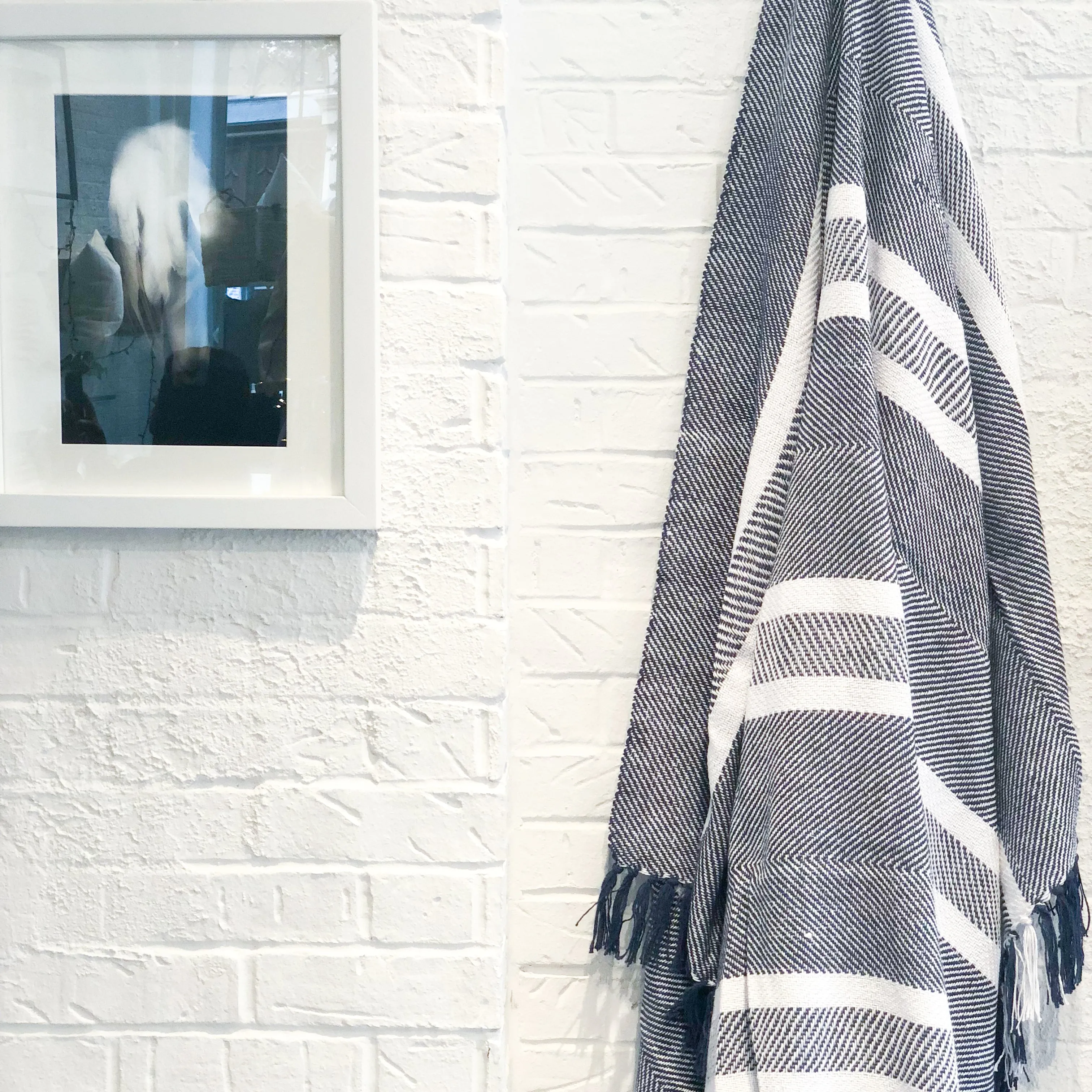 Nolita Throw Blanket in Navy Blue