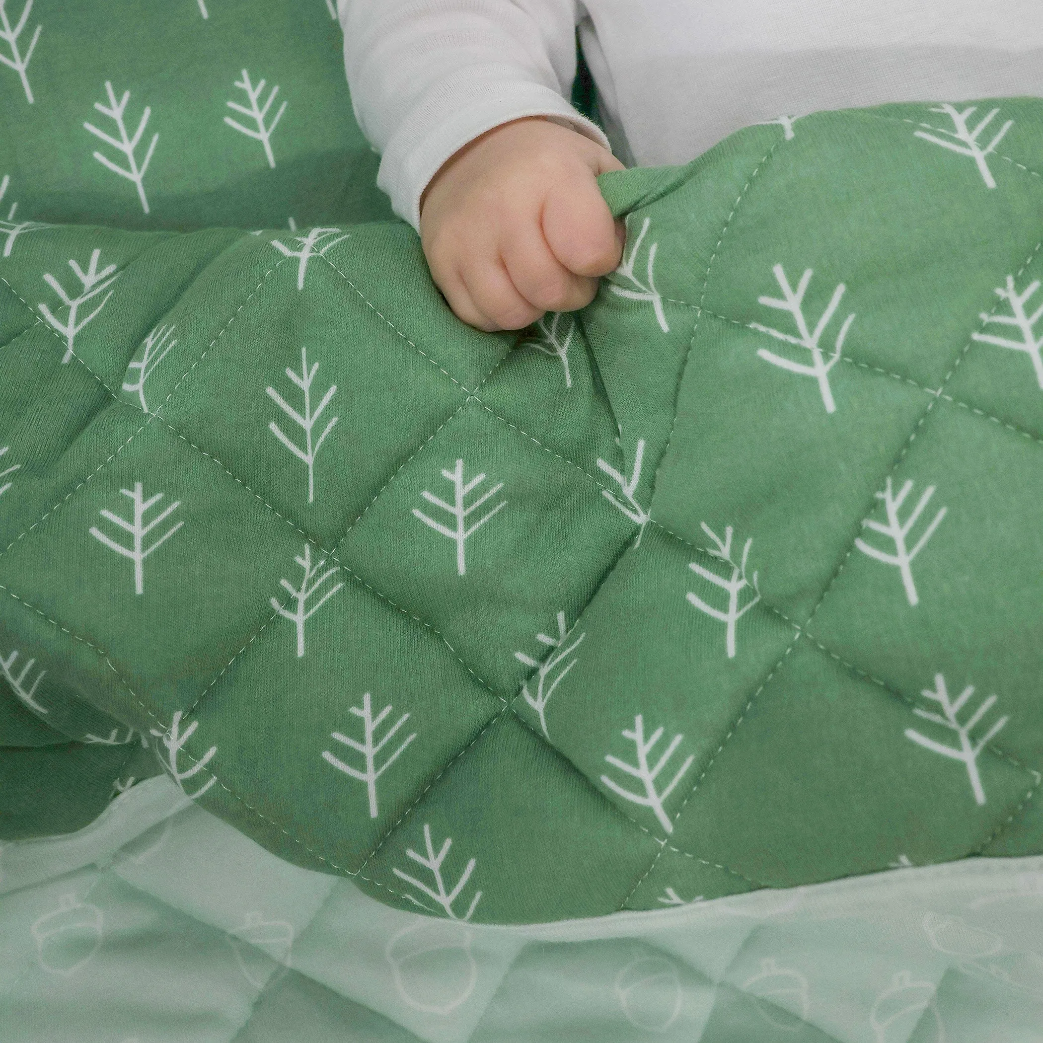 Nordic Reversible Cot Quilt/Playmat Avocado/Forest