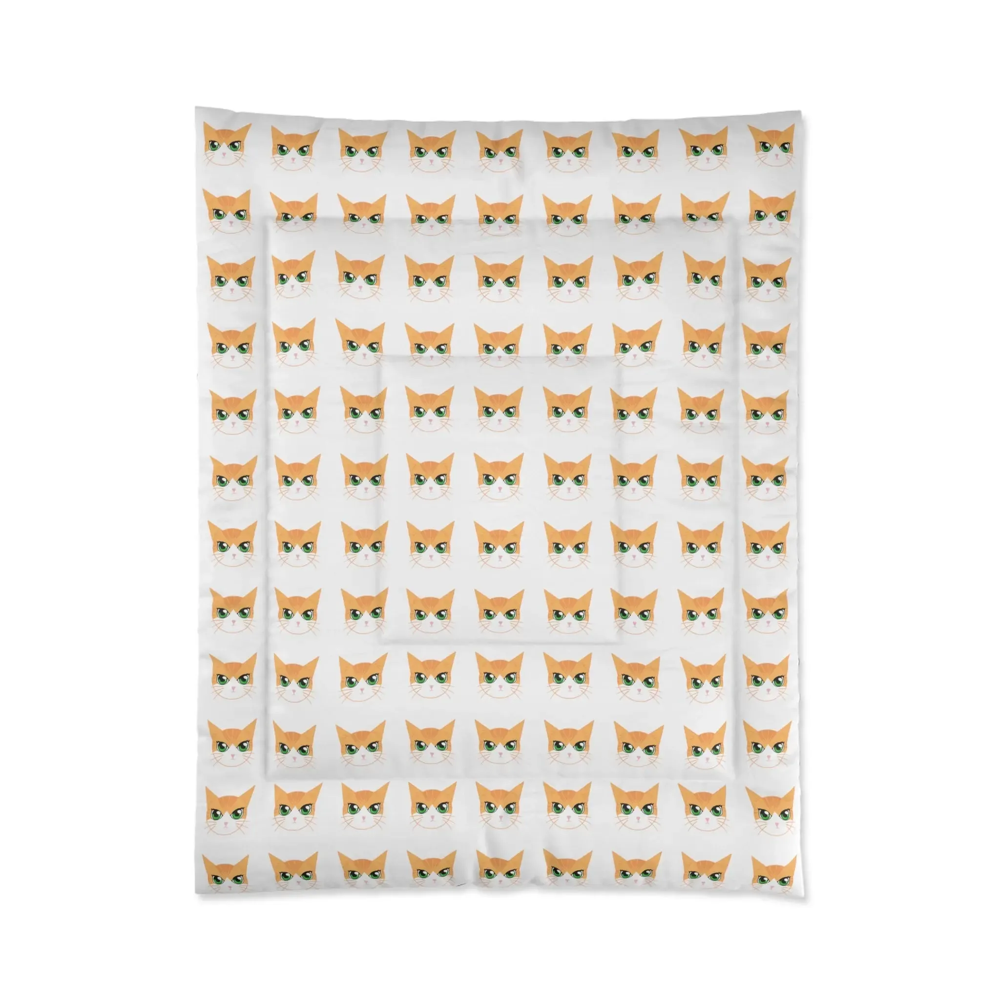 Orange, Ginger Cat, Cozy, Minimalist, Kawaii Bedding, Cute Comforter