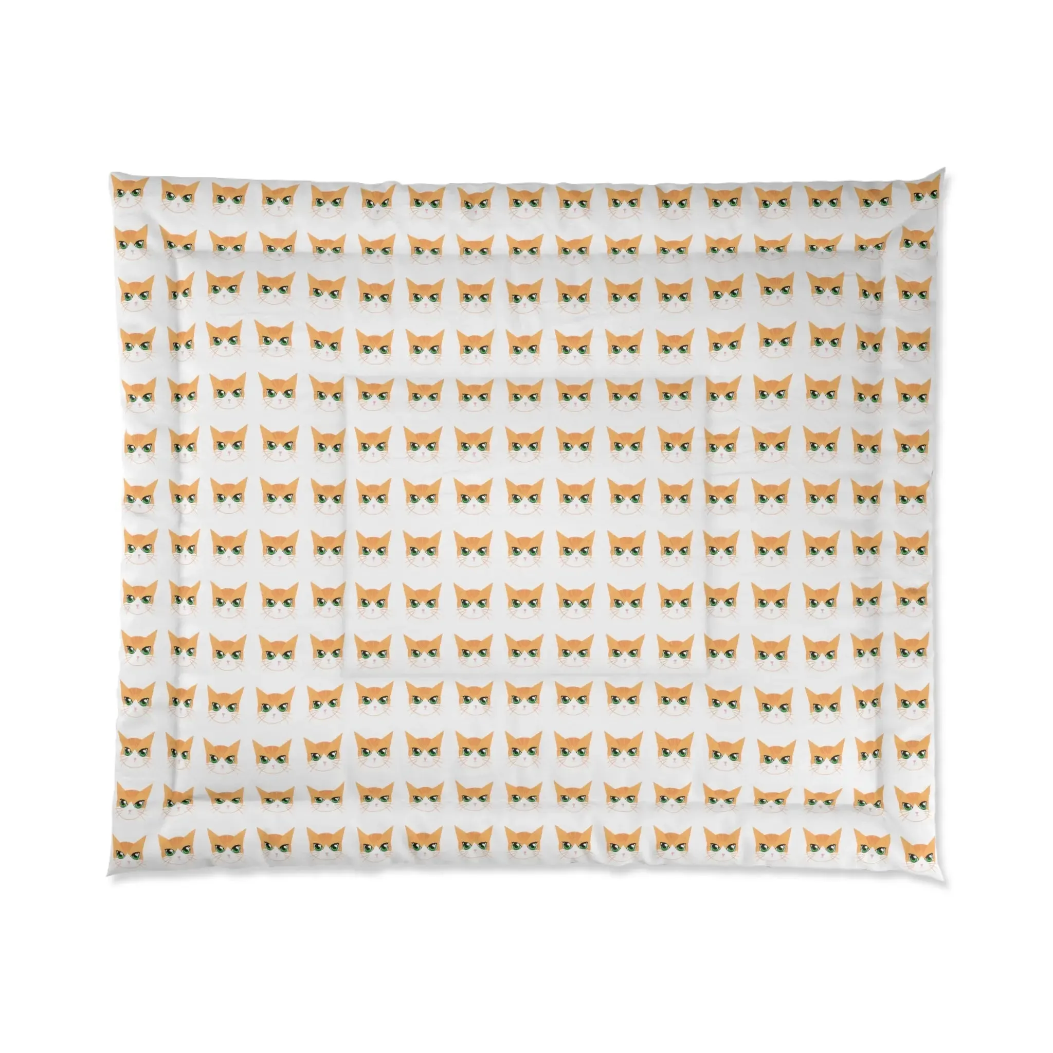 Orange, Ginger Cat, Cozy, Minimalist, Kawaii Bedding, Cute Comforter